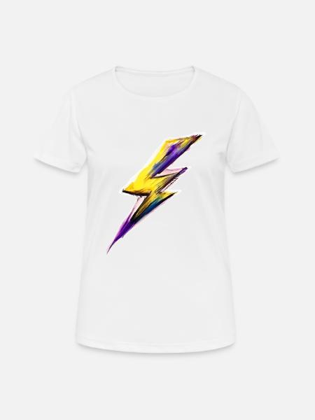 Éclair Flash Stylisé - T-shirt respirant Femme - blanc