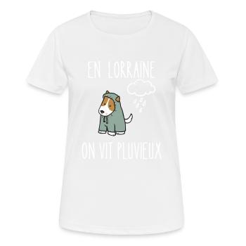 en lorraine on vit pluvieux - T-shirt respirant Femme - blanc - Devant - AI Model Female 172 dark (172cm)