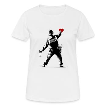 Police StreetArt - Frauen T-Shirt atmungsaktiv - Weiß - Vorne - AI Model Female 172 dark (172cm)