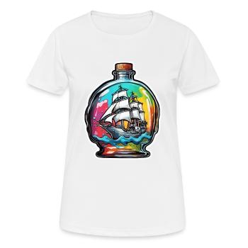 Ship in a Bottle / Message in a Bottle / Ahoy / Anchor - Women's Breathable T-Shirt - white - Front - AI Model Female 172 dark (172cm)