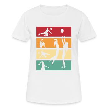 Volleyball Retro Volleyballer Ballsport - Frauen T-Shirt atmungsaktiv - Weiß - Vorne - AI Model Female 172 dark (172cm)