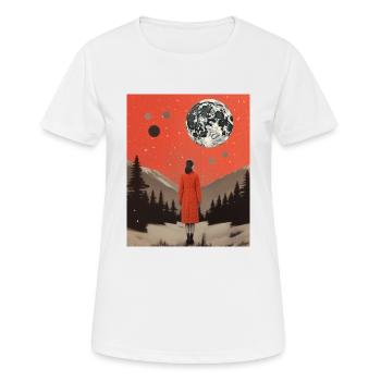 Wünsch dem Vollmond einen mystischen Wunsch (Mädchen) - Frauen T-Shirt atmungsaktiv - Weiß - Vorne - AI Model Female 172 dark (172cm)