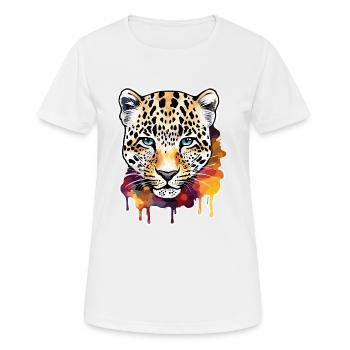 Leopard / Gepard / Tier / Animal Print / Muster - Frauen T-Shirt atmungsaktiv - Weiß - Vorne - AI Model Female 172 dark (172cm)