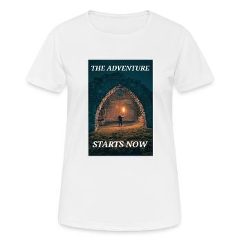 Votre aventure ! - T-shirt respirant Femme - blanc - Devant - AI Model Female 172 dark (172cm)