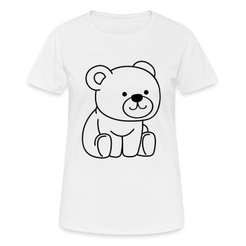 nounours - T-shirt respirant Femme - blanc - Devant - AI Model Female 172 dark (172cm)