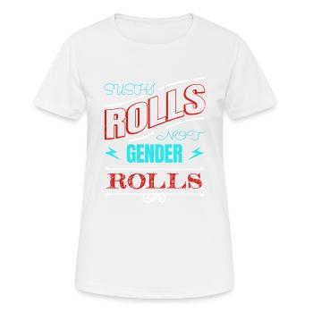 bans activists feminine grl pwr love women equal - Frauen T-Shirt atmungsaktiv - Weiß - Vorne - AI Model Female 172 dark (172cm)