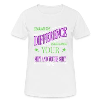 tasses geek littérature blog drôle dictons drôles - T-shirt respirant Femme - blanc - Devant - AI Model Female 172 dark (172cm)