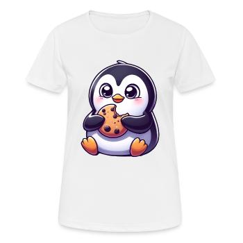Pinguin Cookie Süßer Nachtisch Keks - Frauen T-Shirt atmungsaktiv - Weiß - Vorne - AI Model Female 172 dark (172cm)