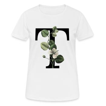 Grüner botanischer Buchstabe T - Frauen T-Shirt atmungsaktiv - Weiß - Vorne - AI Model Female 172 dark (172cm)