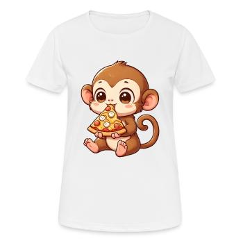 Monkey Bicycle Funny Cyclist Animals Adventure - Women's Breathable T-Shirt - white - Front - AI Model Female 172 dark (172cm)