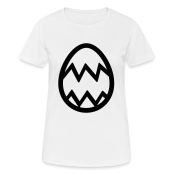 Ei - Frauen T-Shirt atmungsaktiv - Weiß - Vorne - AI Model Female 172 dark (172cm)