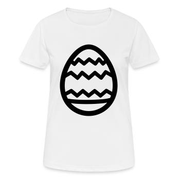 Ei - Frauen T-Shirt atmungsaktiv - Weiß - Vorne - AI Model Female 172 dark (172cm)