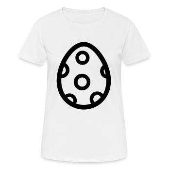 Ei - Frauen T-Shirt atmungsaktiv - Weiß - Vorne - AI Model Female 172 dark (172cm)