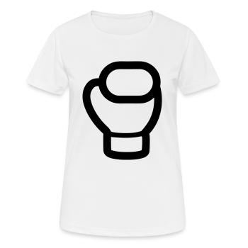 Boxhandschuh - Frauen T-Shirt atmungsaktiv - Weiß - Vorne - AI Model Female 172 dark (172cm)