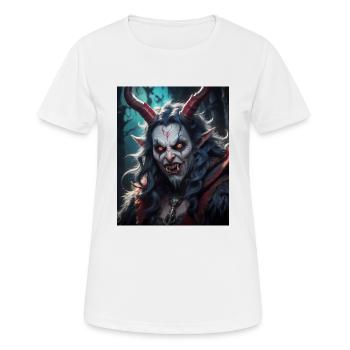 krampus monstre sombre horreur effrayant Halloween effrayant - T-shirt respirant Femme - blanc - Devant - AI Model Female 172 dark (172cm)