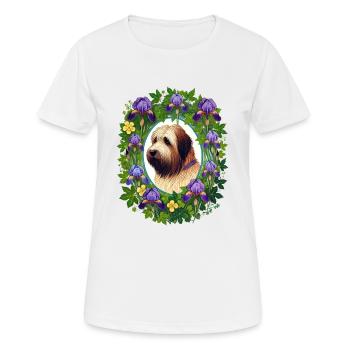 Briard Hunderasse - Frauen T-Shirt atmungsaktiv - Weiß - Vorne - AI Model Female 172 dark (172cm)