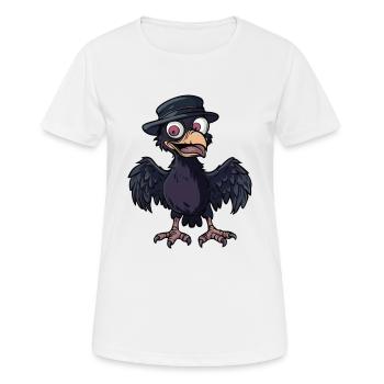 Rabe Vogel Halloween Lustig Zombie - Frauen T-Shirt atmungsaktiv - Weiß - Vorne - AI Model Female 172 dark (172cm)