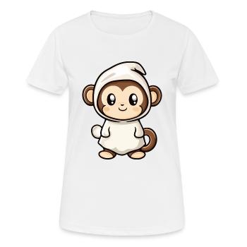 Singe Halloween Drôle Fantôme - T-shirt respirant Femme - blanc - Devant - AI Model Female 172 dark (172cm)