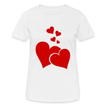 Hearts - Frauen T-Shirt atmungsaktiv - Weiß - Vorne - AI Model Female 172 dark (172cm)