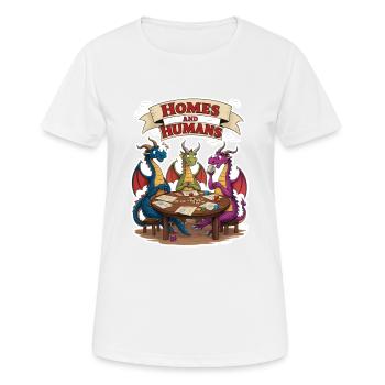 Homes and Humans - Frauen T-Shirt atmungsaktiv - Weiß - Vorne - AI Model Female 172 dark (172cm)