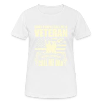 Some people call me veteran - T-shirt respirant Femme - blanc - Devant - AI Model Female 172 dark (172cm)