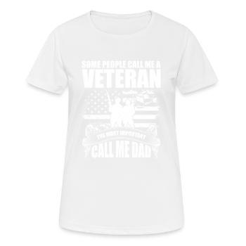 Some people call me veteran - T-shirt respirant Femme - blanc - Devant - AI Model Female 172 dark (172cm)
