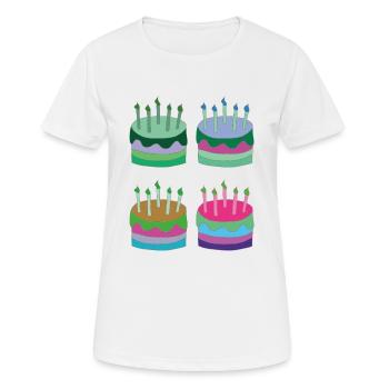 torten bunt - Frauen T-Shirt atmungsaktiv - Weiß - Vorne - AI Model Female 172 dark (172cm)