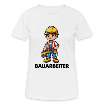 Construction worker - Women's Breathable T-Shirt - white - Front - AI Model Female 172 dark (172cm)