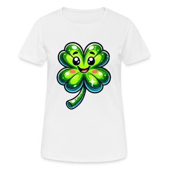 trèfle - T-shirt respirant Femme - blanc - Devant - AI Model Female 172 dark (172cm)