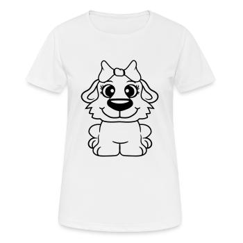 Dog Girl Cute Bow Female Woman Girl - Women's Breathable T-Shirt - white - Front - AI Model Female 172 dark (172cm)