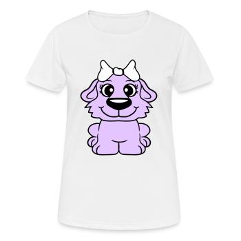 Dog Girl Cute Bow Female Woman Girl - Women's Breathable T-Shirt - white - Front - AI Model Female 172 dark (172cm)