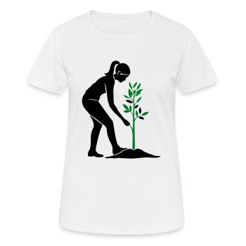 Baum Pflanzen Naturschutz - Frauen T-Shirt atmungsaktiv - Weiß - Vorne - AI Model Female 172 dark (172cm)