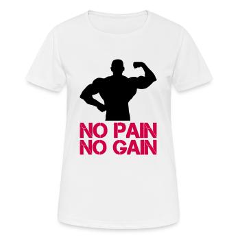 Gain de douleur Bodybuilder - T-shirt respirant Femme - blanc - Devant - AI Model Female 172 dark (172cm)