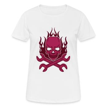 Tuning Skull - T-shirt respirant Femme - blanc - Devant - AI Model Female 172 dark (172cm)