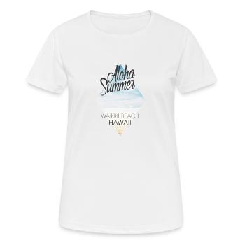 Aloha Summer Hawaii - T-shirt respirant Femme - blanc - Devant - AI Model Female 172 dark (172cm)