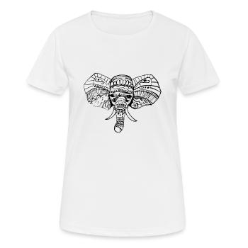 Elefant Indien - Frauen T-Shirt atmungsaktiv - Weiß - Vorne - AI Model Female 172 dark (172cm)