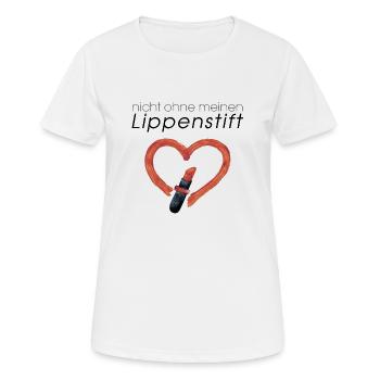 Herz Lippenstift - Frauen T-Shirt atmungsaktiv - Weiß - Vorne - AI Model Female 172 dark (172cm)
