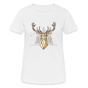 Deer Forest extérieure - T-shirt respirant Femme - blanc - Devant - AI Model Female 172 dark (172cm)