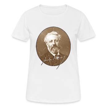 Science Fiction - Visionary Jules Verne Portrait 2 - Women's Breathable T-Shirt - white - Front - AI Model Female 172 dark (172cm)
