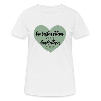 Die besten Eltern werden zu Großeltern befördert. - Frauen T-Shirt atmungsaktiv - Weiß - Vorne - AI Model Female 172 dark (172cm)