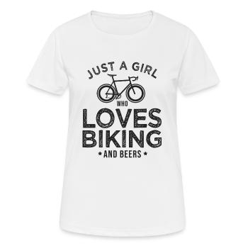 girl loves biking humour femme cycliste velo vélo - T-shirt respirant Femme - blanc - Devant - AI Model Female 172 dark (172cm)