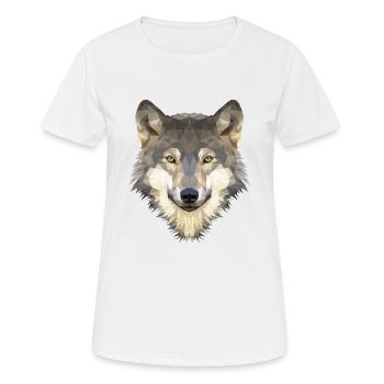 Wolf - Frauen T-Shirt atmungsaktiv - Weiß - Vorne - AI Model Female 172 dark (172cm)