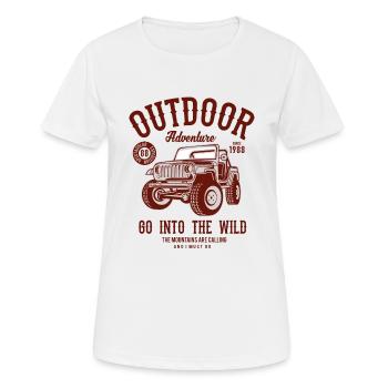 Aventure en plein air - T-shirt respirant Femme - blanc - Devant - AI Model Female 172 dark (172cm)