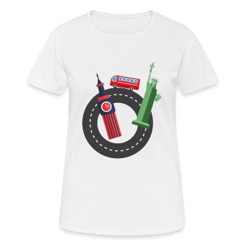 Voyage | Vacances | Idée cadeau - T-shirt respirant Femme - blanc - Devant - AI Model Female 172 dark (172cm)