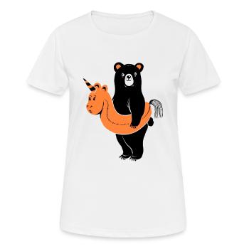 Sommer Bär - Frauen T-Shirt atmungsaktiv - Weiß - Vorne - AI Model Female 172 dark (172cm)