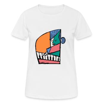pianiste - T-shirt respirant Femme - blanc - Devant - AI Model Female 172 dark (172cm)