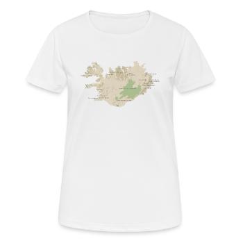 Map of Iceland - Women's Breathable T-Shirt - white - Front - AI Model Female 172 dark (172cm)
