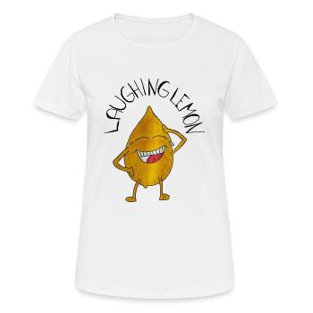 LaughingLemon - Frauen T-Shirt atmungsaktiv - Weiß - Vorne - AI Model Female 172 dark (172cm)