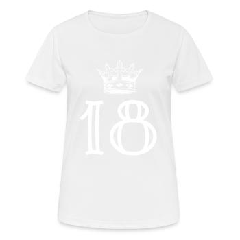 18 Zahl Krone - Frauen T-Shirt atmungsaktiv - Weiß - Vorne - AI Model Female 172 dark (172cm)