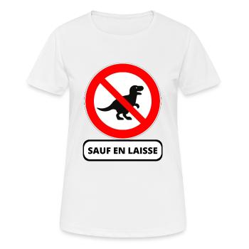 dinosaure interdit - T-shirt respirant Femme - blanc - Devant - AI Model Female 172 dark (172cm)